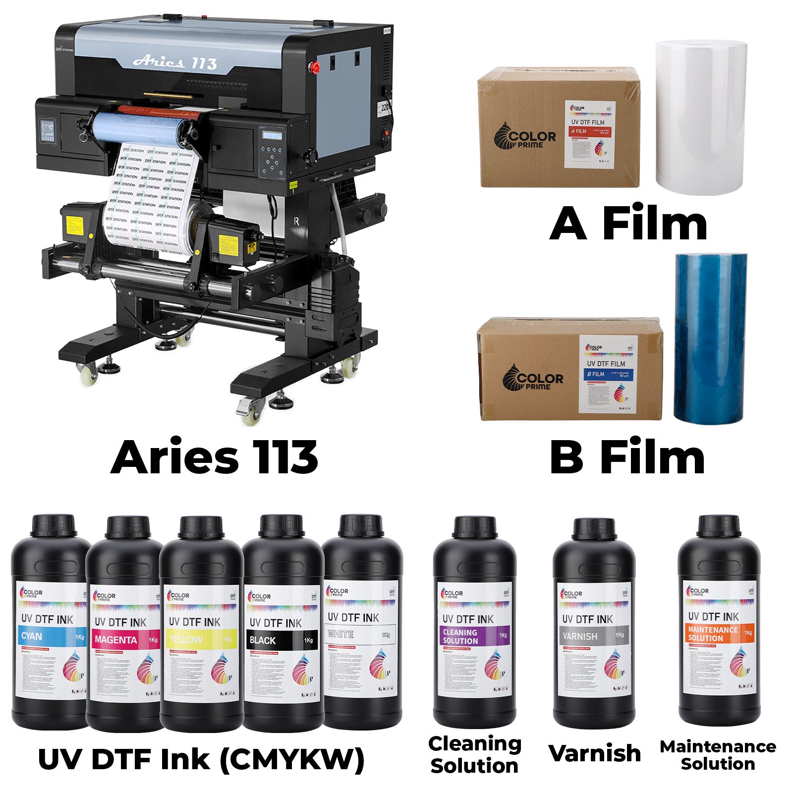 DTF Station Aries 113 UV DTF Printer With Supplies