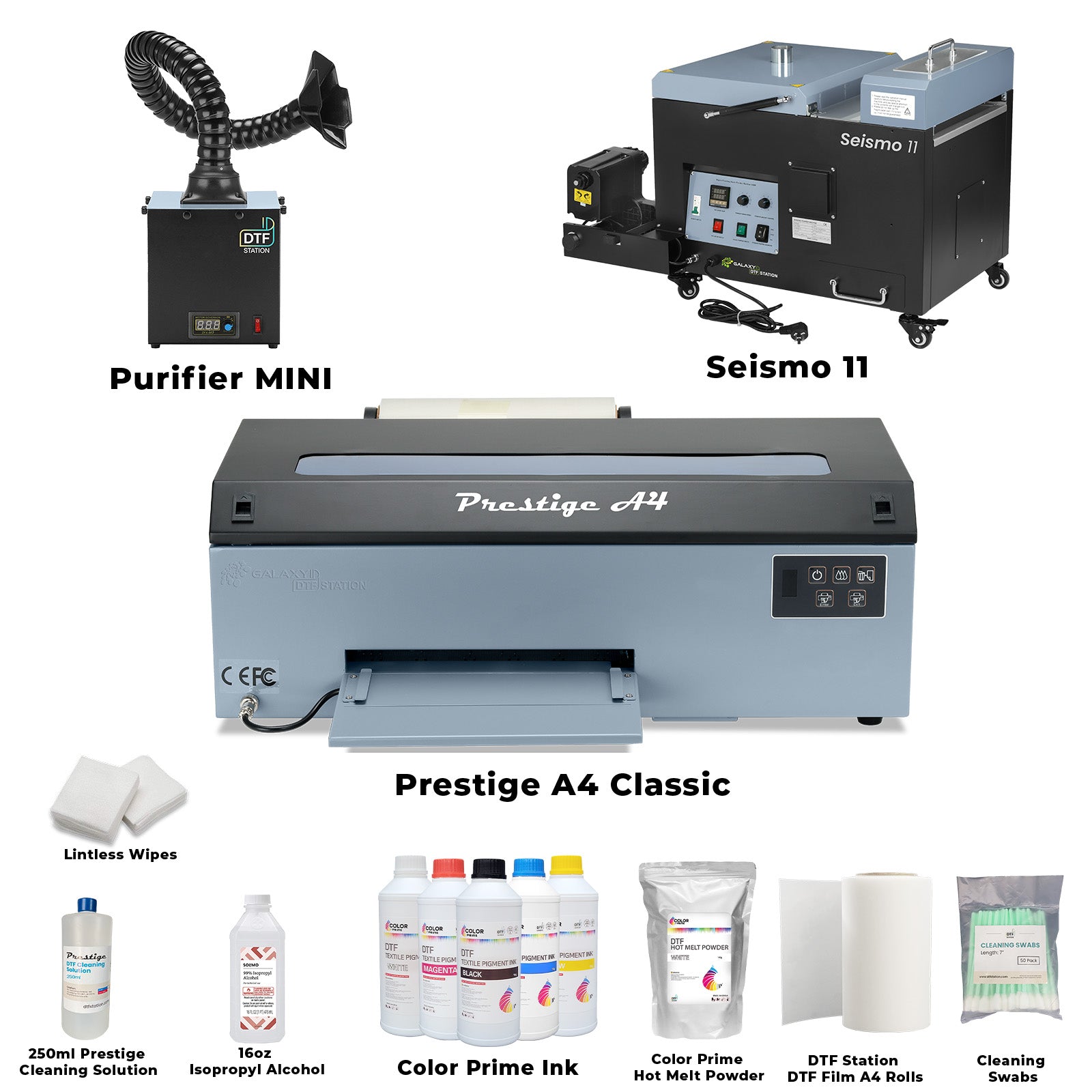 BCH 4-Color A4 PRO DTF Printer Bundle with Modified Epson - WATCH