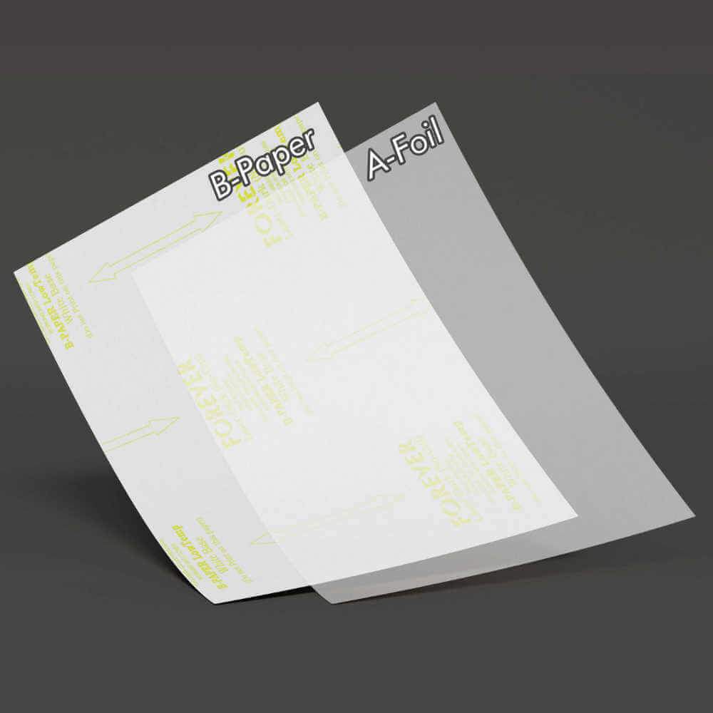 LXF Dark - 'A' Foil and B Paper - Self-weeding Laser Transfer Media