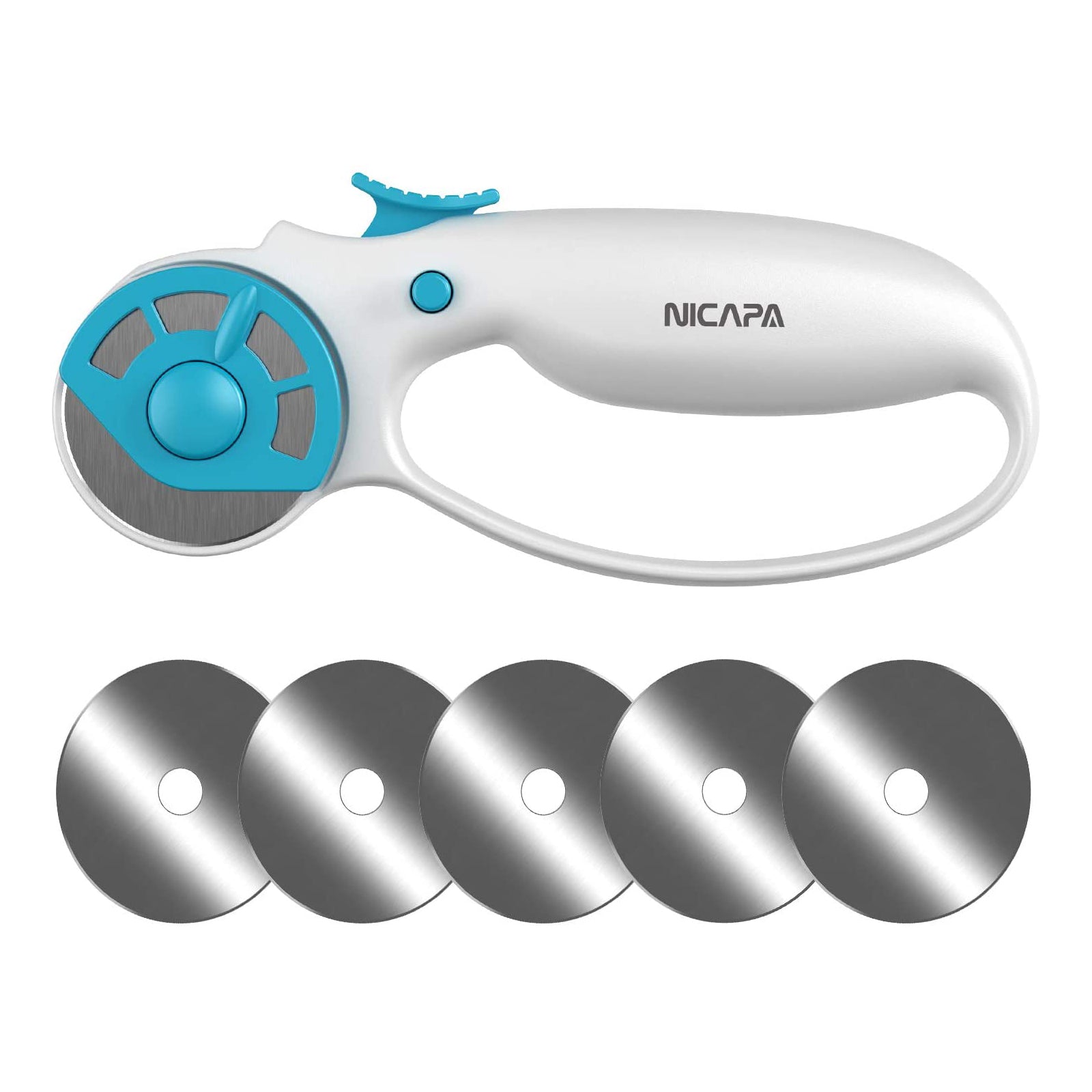 Nicapa 45mm Rotary Cutter for Fabric with Safety Lock Ergonomic Classic Comfort Loop Rotary Cutter for Crafting Sewing Quilting