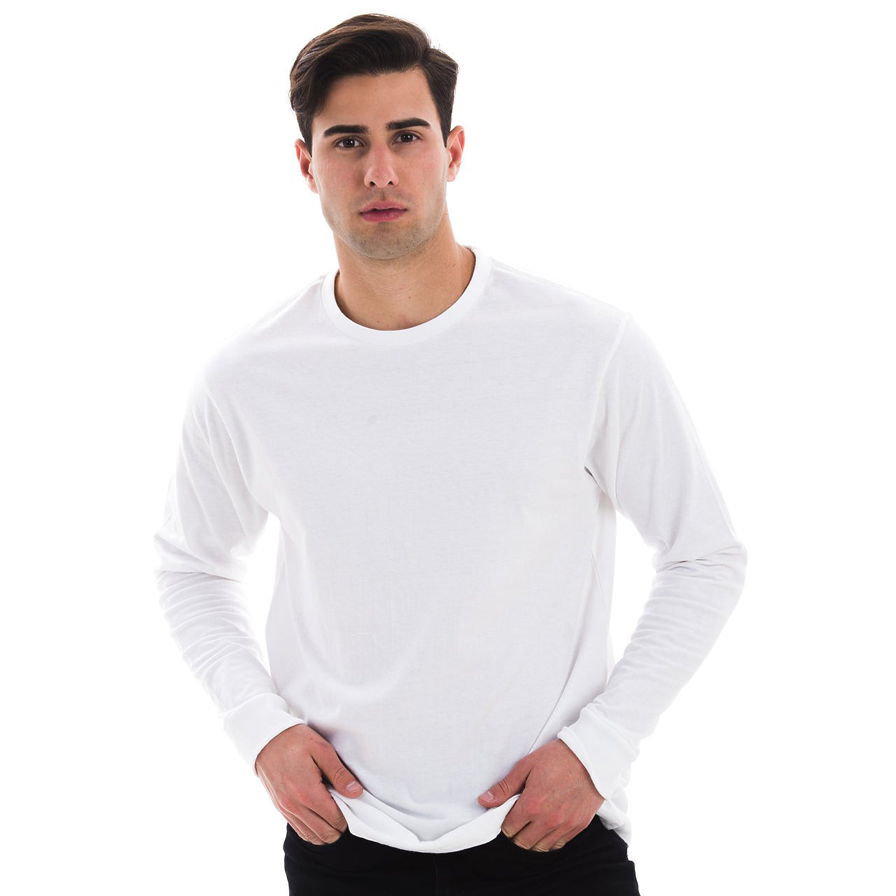 1401 Men's Long Sleeve T-Shirt - White | AA Print Supply