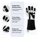 xTool Laser Welding Gloves features padding side reinforcement, three finger reinforcement and reinforced leather on palm.