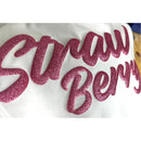 Prisma Glitter Puff PU Heat Transfer Red on white shirt. 
