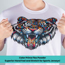 Color Prime Flex DTF Powder Print Example Photo. Superior hand feel and stretch for sports jerseys!