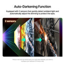 Equipped with 2 sensors that quickly detect ambient light and automatically adjust the dimming to protect the eyes.