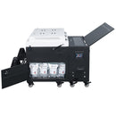 Image of the Miro 36 Epson Edition with DTF Shaker Film storage door open. 