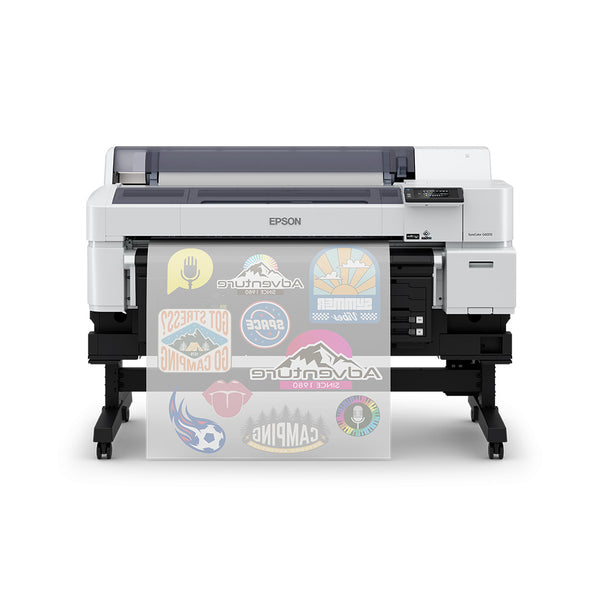 Front Perspective of the Epson SureColor G6070 with Sample Print attached.