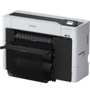 Right facing image of the Epson SureColor T3770DE 24” Wide Dual-Roll Printer with a basket.