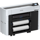 Left facing image of the Epson SureColor T3770DR 24” Wide Dual-Roll Printer with rolls.