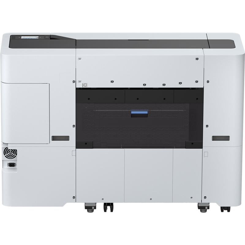 Rear facing image of the Epson SureColor T3770DR 24” Wide Dual-Roll Printer.