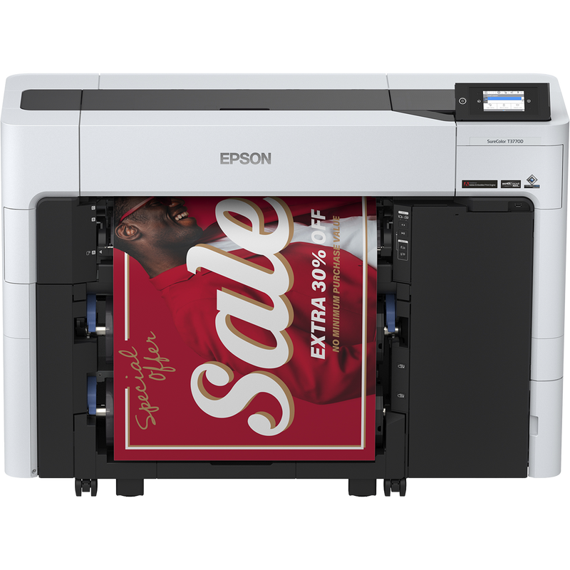 Front facing image of the Epson SureColor T3770DR 24” Wide Dual-Roll Printer.