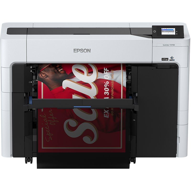 Front facing image of the Epson SureColor T3770E 24” Wide Single-Roll Printer.