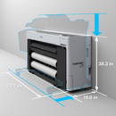 Image of the Epson SureColor T7770DM Sizing against a wall. 