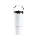 Color Prime 30OZ Stainless Steel Tumbler with Handle - White