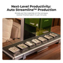 Simply put the materials on the conveyor, receive finished batch in just minutes
