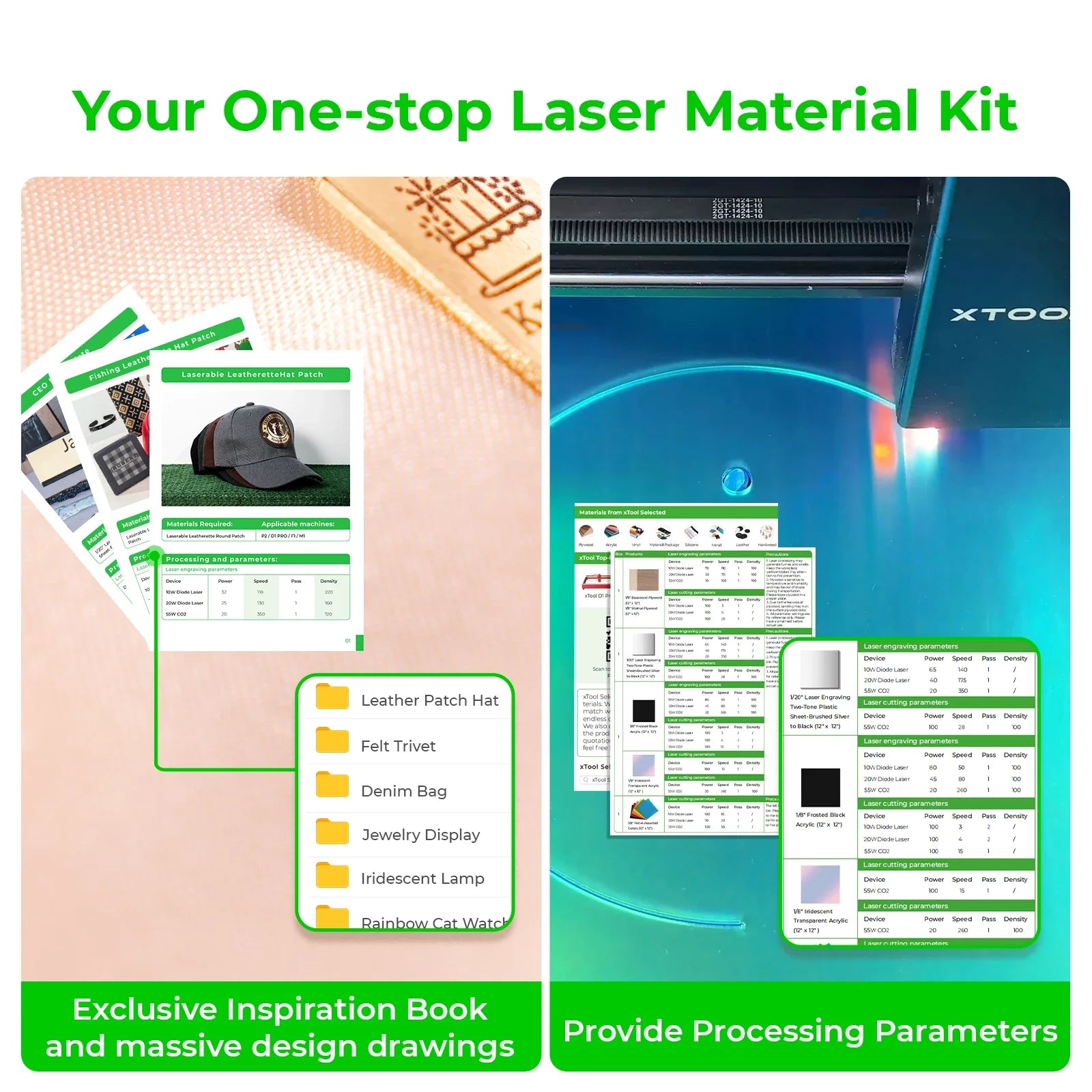 xTool Selected Ultimate Laser Material Kit (155pcs)