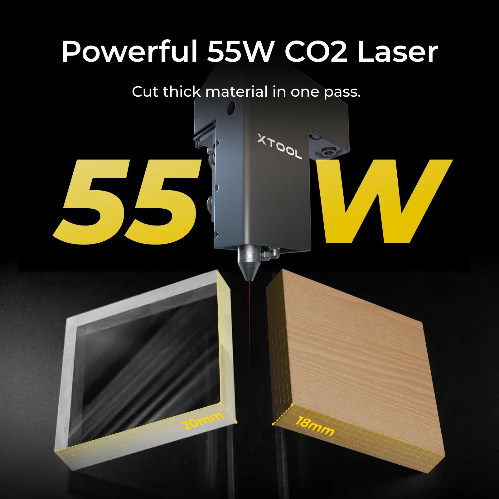 Cut thick material in one pass