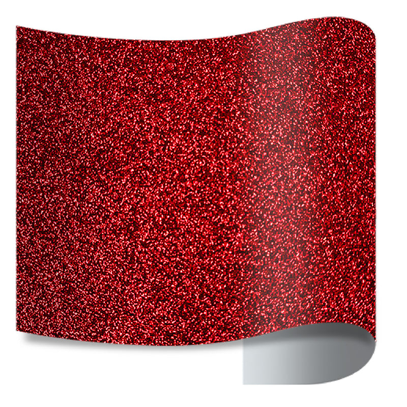 Prisma Glitter Puff PU Heat Transfer - 20" Width 10 Yard in the color Red
