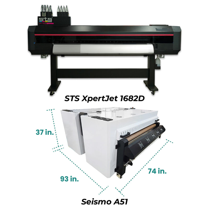 STS XpertJet 1682D DTF Printer & Seismo A51 DTF Powder Shaker Bundle