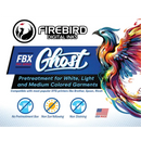 Image of FBX Ghost Pretreatment for White, Light and Medium Colored Garments front label. 