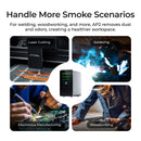 Handle more smoke scenarios. For welding, woodworking, and more, the AP2 removes dust and odors, creating a healthier workspace. Can be used for laser cutting, soldering, electronics manufacturing, and woodworking.