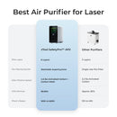 Best air purifier for laser. The xTool SafetyPro AP2 has 6 filter layers, as opposed to the usual 2-3 layers, plus a washable SuperCyclone filter, 4.5lb of activated carbon + carbon mesh, as opposed to the usual 2.2lb of activated carbon, 99.99% VOCs removal, and a filter lifespan of 100 to 600 hours.
