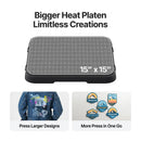 Bigger Heat Platen, Limitless Creations, Press Larger Designs, More Press in One Go