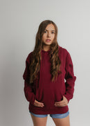 101 Adult Comfort Hoodie Burgundy Front Full View