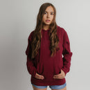 101 Adult Comfort Hoodie Burgundy Front Full View