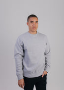 103 Adult Comfort Crew Sweatshirt Heather Grey Front Full View