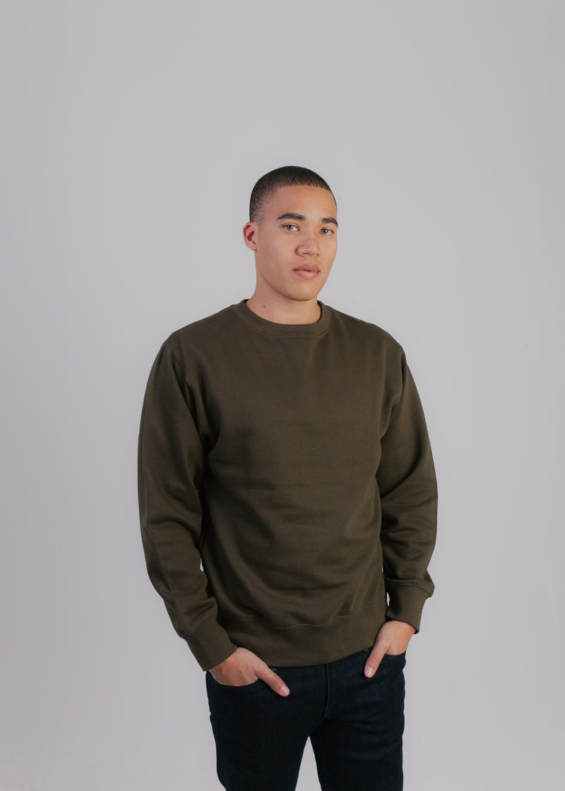 103 Adult Comfort Crew Sweatshirt Military Front Full View