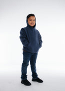 301 Youth Pullover Hoodie Navy Heather Front Full View