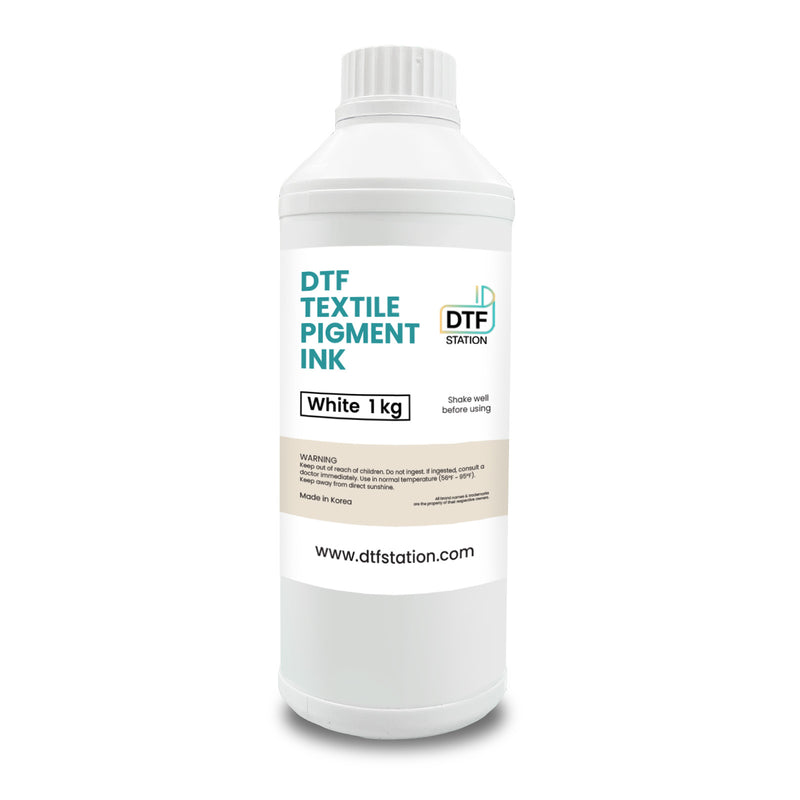 DTF Station DTF Direct to Film Textile Pigment Ink White 1kg front view