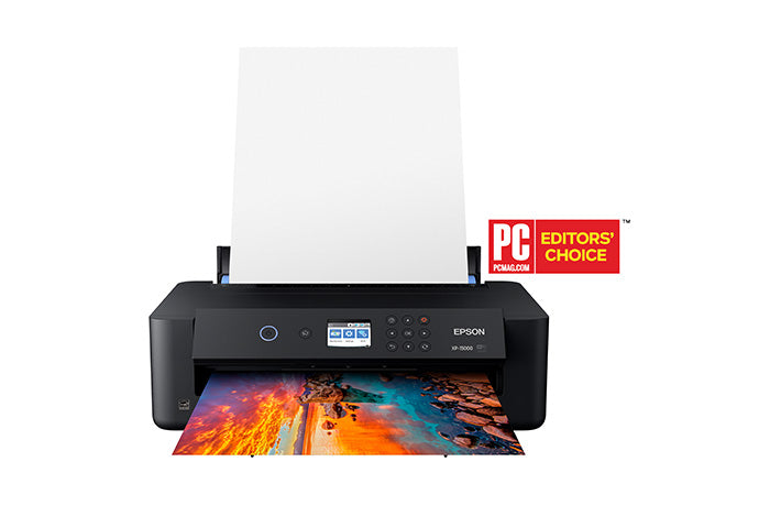 Epson Expression Photo HD XP-15000 Wide-format Printer Front View with Paper