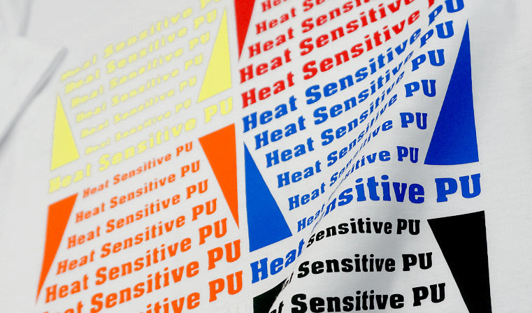 Prisma Heat Sensitive PU Heat Transfer Vinyl Samples on White Garment