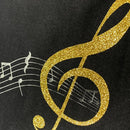 Gold Prisma PU High Glossy Vinyl on a black shirt
