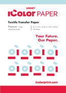 Achieve an adhesive 2 step transfer using the iColor Premium Transfer Paper.