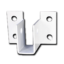 Aluminum Bracket Powder Coated White U-Style