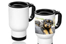 14OZ White Travel Mug for Sublimation White and Black Sample