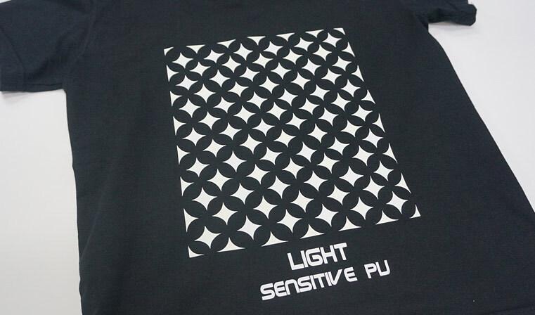 Prisma Light Sensitive PU Heat Transfer Vinyl on Black Garment