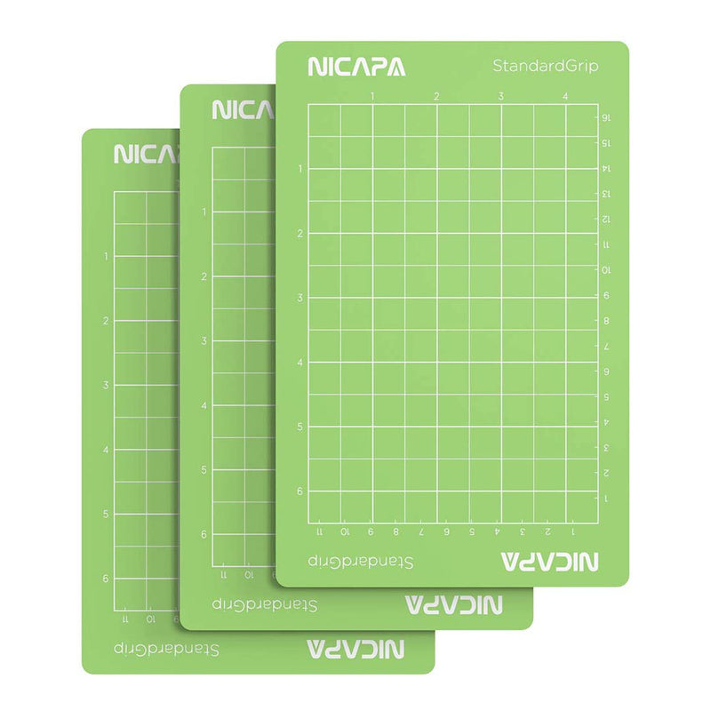 Nicapa Standard Grip Green Cutting Mat 4.5" x 6.5" 3PCS