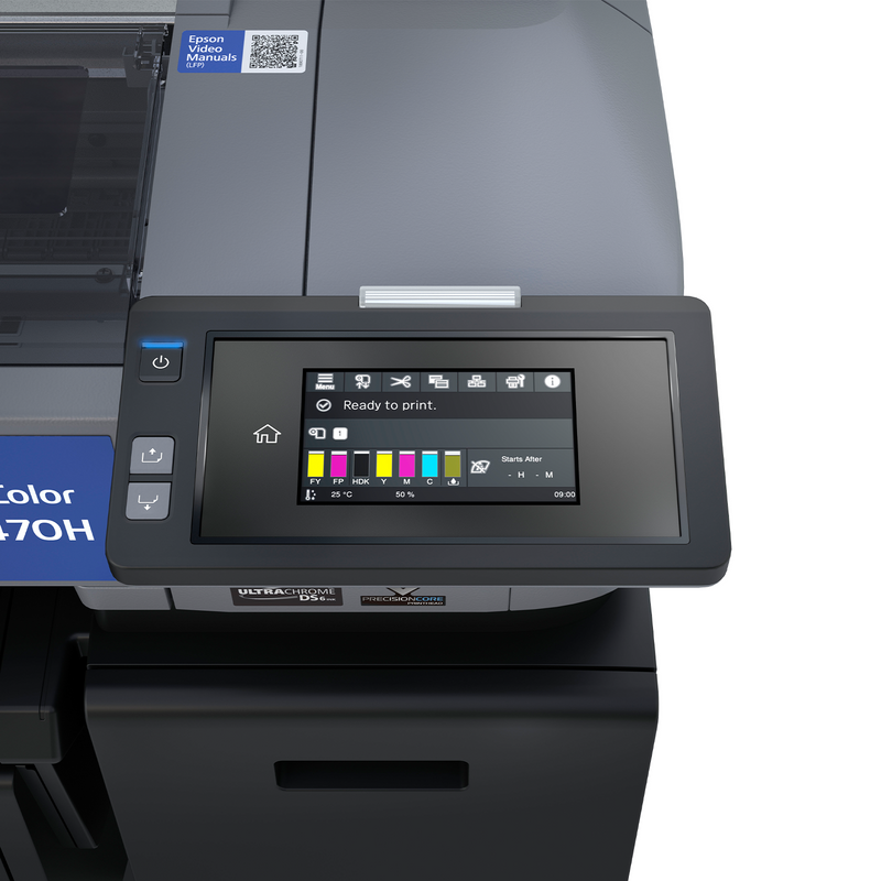 Epson SureColor F6470H 44" Dye-Sublimation Printer Close Up Monitor